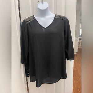 Cato Fashion Black Studded Women's Top